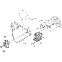 Pulley Assembly for Kubota V3600-T-E3CB Engine