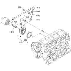 Oil Cooler Assembly for Kubota V3600-T-E3CB Engine