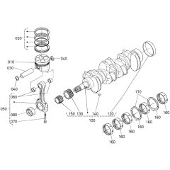 Crankshaft, Piston Assembly for Kubota V3600-T-E3CB Engine