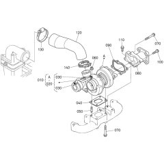 Turbocharger Assembly for Kubota V3800DI-T-E2B Engine