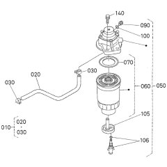 Fuel Filter Assembly for Kubota V3800DI-T-E3B Engine