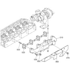 Exhaust Manifold Assembly for Kubota V3800DI-T-E3B Engine