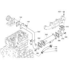 EGR Cooler Assembly for Kubota V3800DI-T-E3B Engine