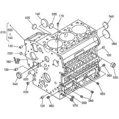 Crankcase Assembly for Kubota WG972-GL-E3 Engine