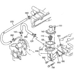 Water Flange Assembly for Kubota WG972-GL-E3 Engine