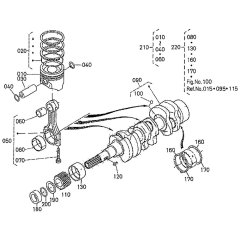 Crankshaft, Piston Assembly for Kubota WG972-GL-E3 Engine