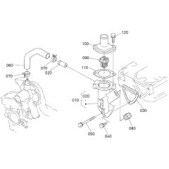 Water Flange Assembly for Kubota Z482-E2B Engine