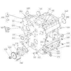 Crankcase Assembly for Kubota Z482-EB Engine