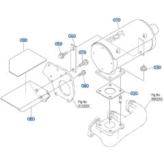 Muffler Assembly for Kubota ZD1011 Zero-Turn Mower