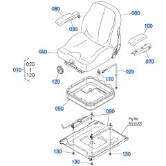 Seat Assembly for Kubota ZD1011 Zero-Turn Mower