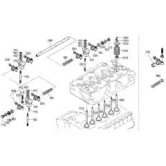 Rocker Arm Assembly for Kubota D600-BBS Engine