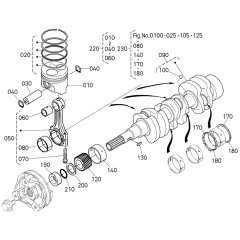 Piston, Crankshaft Assembly for Kubota D902-E2B Engine