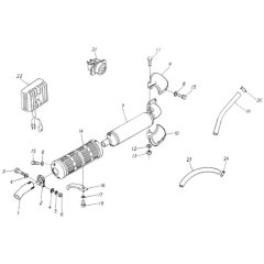 Muffler Assembly for Kubota D950-BBS Engine