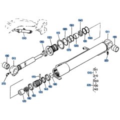 Boom Cylinder Assembly for Kubota KH151 Mini Excavator