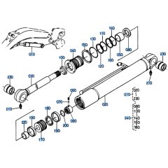 Boom Cylinder Assembly for Kubota KH191 Mini Excavator
