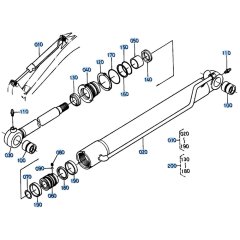 Arm Cylinder Assembly for Kubota KH191 Mini Excavator