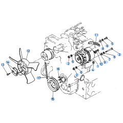 Fan Assembly for Kubota KH90 Mini Excavator