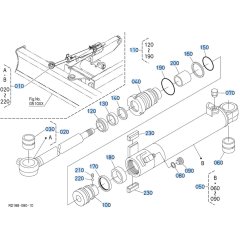 Blade Cylinder (Angle) Assembly for Kubota KX040-5 Mini Excavator