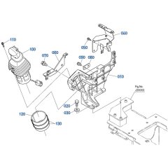 Control Lever (R/H) Assembly for Kubota KX040-5 Mini Excavator