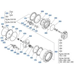Drive Motor Assembly -1 for Kubota KX080-3 Mini Excavator