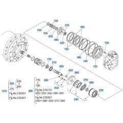 Drive Motor Assembly -2 for Kubota KX080-4s Mini Excavator