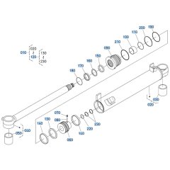 Blade Cylinder (Angle) Assembly for Kubota KX080-4s Mini Excavator