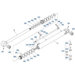 Bucket Cylinder Assembly for Kubota KX080-5 Mini Excavator