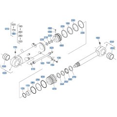 Blade Cylinder Assembly for Kubota KX080-5 Mini Excavator