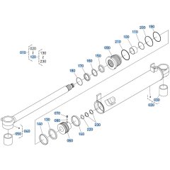 Blade Cylinder (Angle) Assembly for Kubota KX080-5 Mini Excavator