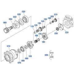 Swivel Motor Assembly -1 for Kubota KX161-3s Mini Excavator