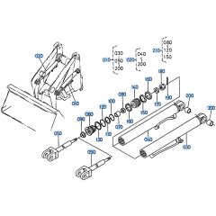 Lift Cylinder (Hi-Lift) Assembly for Kubota R310 Loader