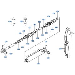 Bucket Cylinder Assembly for Kubota R400 Loader