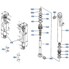 Outrigger Cylinder Assembly for Kubota R400 Loader