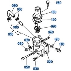 Water Flange Assembly for Kubota R410 Loader