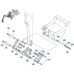 Bucket Link (Rear) Assembly for Kubota R430 Loader