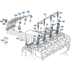 Nozzle Holder, Glow Plug Assembly for Kubota R510 Loader