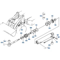 Steering Cylinder Assembly for Kubota R510 Loader