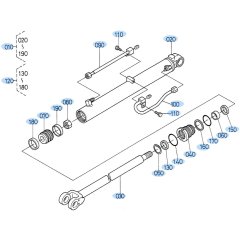 Lift Cylinder (Left) Assembly for Kubota R520 Loader