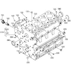 Crankcase Assembly for Kubota V2203-M-E2B Engine