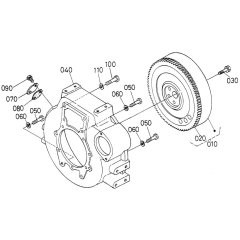 Flywheel Assembly for Kubota V2203-M-E2B Engine