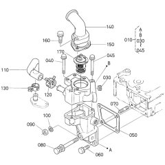 Water Flange Assembly for Kubota V2203-M-E2B Engine
