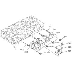 Exhaust Manifold Assembly for Kubota V2203-M-E2B Engine