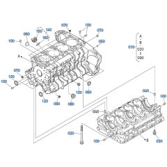 Crankcase Assembly for Kubota V3307-CR-T-E5 Engine