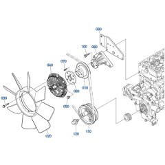 Fan Assembly for Kubota V3307-CR-T-E5 Engine