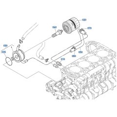 Oil Cooler Assembly for Kubota V3307-CR-T-E5 Engine