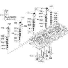 Valve Assembly for Kubota V3307-CR-T-E5 Engine