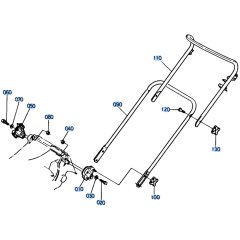 Handle Assembly for Kubota W5021-SCE Mower