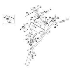 Handle Assembly for Viking Mowers