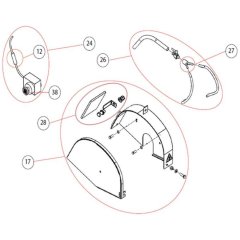 Blade Guard Assembly for Norton Clipper CM43 Masonry Saw