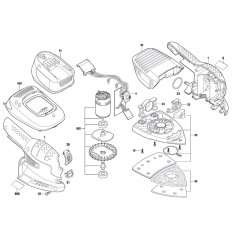 Cordless Multi Sander Assembly